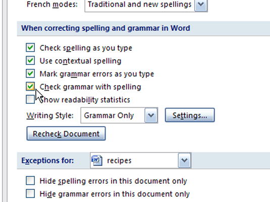 enable grammar correction word 2007 for mac
