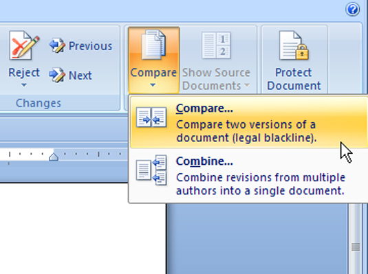 how-to-compare-document-versions-in-word-2007-dummies