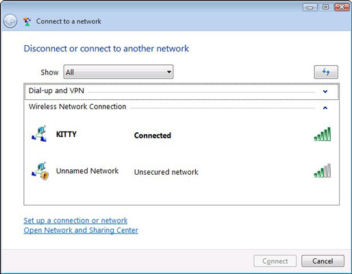 How to Connect Your Laptop to an Unknown SSID in Windows Vista - dummies