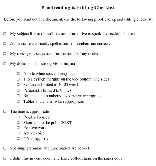 Proofreading & Editing Checklist