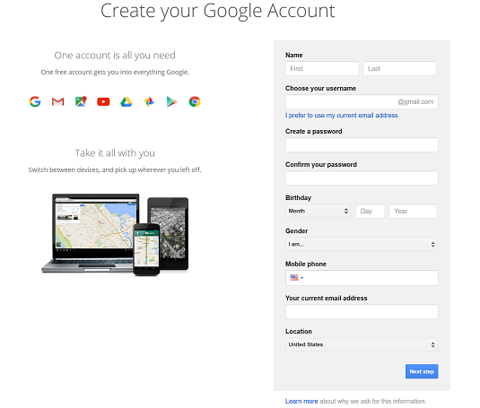 A gmail account create How to