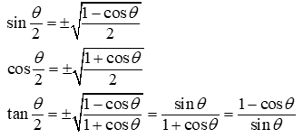 half-angle formulas