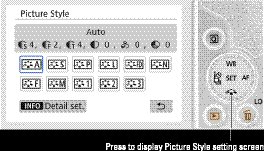 Picture Control settings Canon