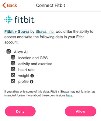 fitbit upload to strava