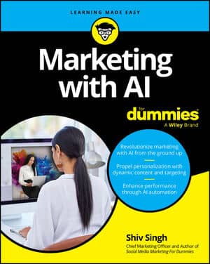 Marketing with AI For Dummies book cover