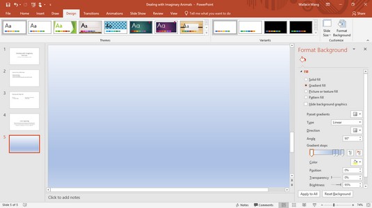 change bckground color in powerpoint for mac of slides