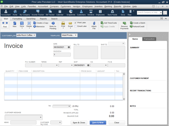 create custom invoices for use with quickbooks