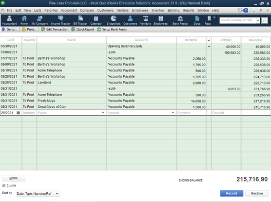 How To Set Default Check Register In Quickbooks Shipman Thermser