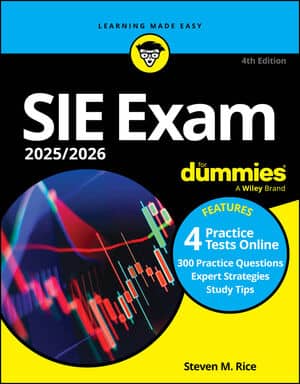 SIE Exam 2025/2026 For Dummies book cover
