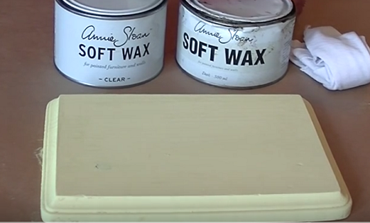 applying wax to chalk paint