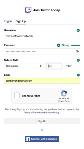 How To Create A Twitch Account Dummies